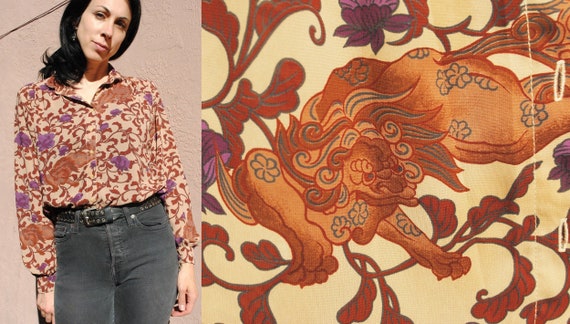 Campus casual dragon blouse vintage 70s nouveau st