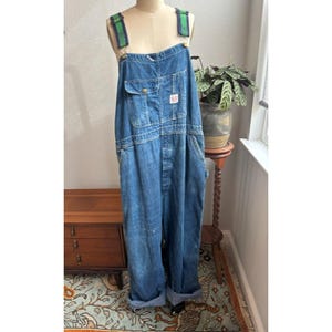 50's〜70’s SANFORIZED Denim Overall Vintage Sanforized Denim Button Overalls Work Wear Jeans