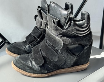 Y2k Isabel Marant Style Bekett Platform sneakers shoes Leopard Hype Avant Garde Japanese