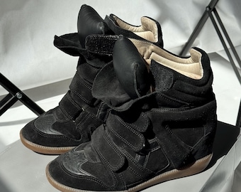 Isabel Marant Bekett Zapatillas de plataforma Zapatos Cuña Ante Hype Avant Garde Japonés