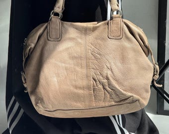 Vintae 00s Avant Garde Genuine Leather HandBag Y2k Japan Style City Bag Cagole