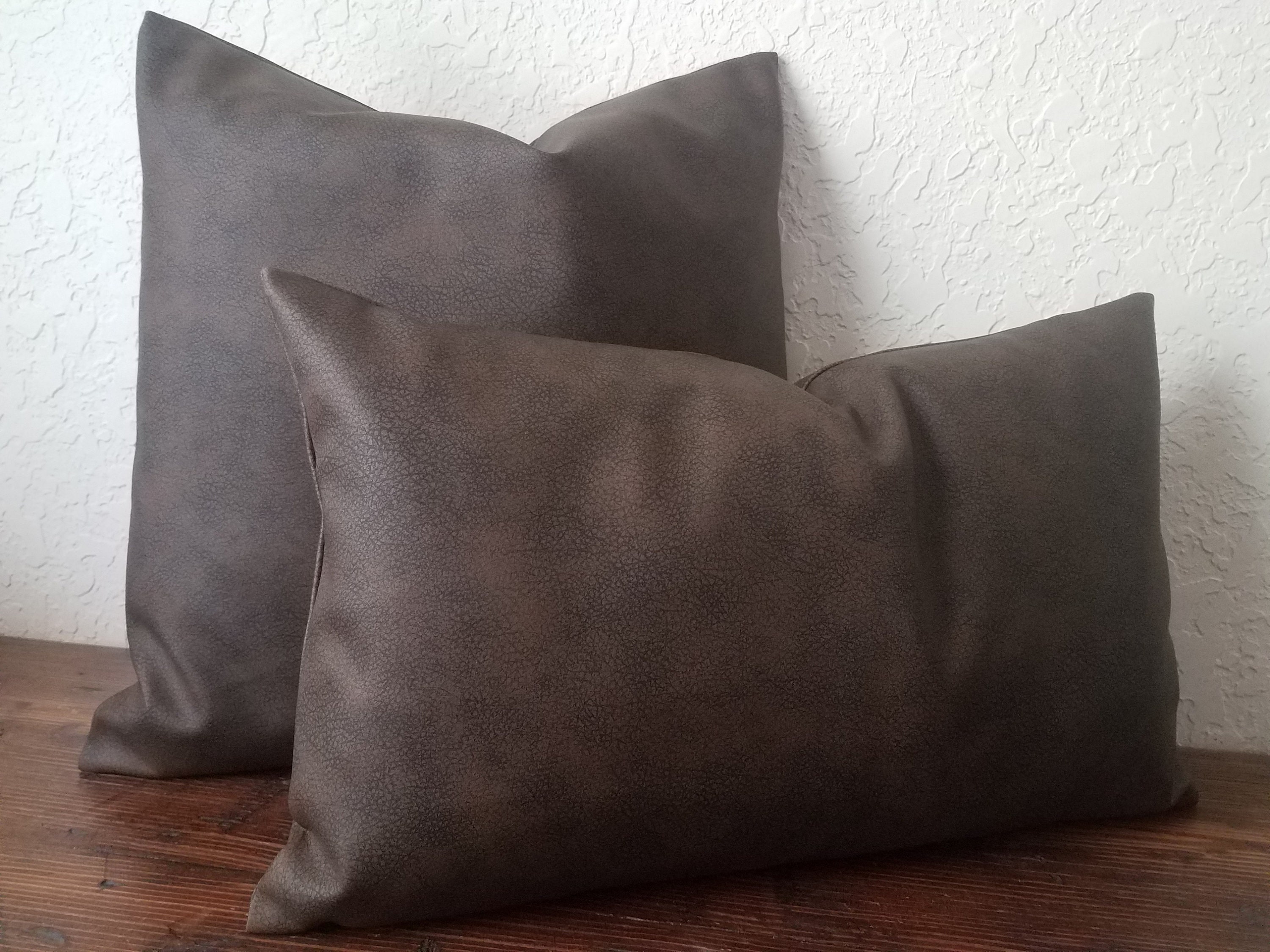 leather pillows etsy