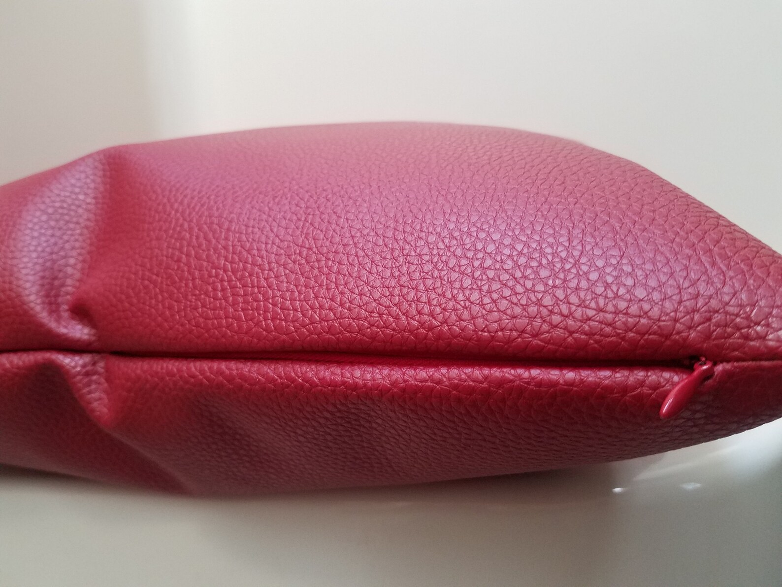 Red Faux Leather Pillow Cover Eco Leather Pillow Vegan Etsy