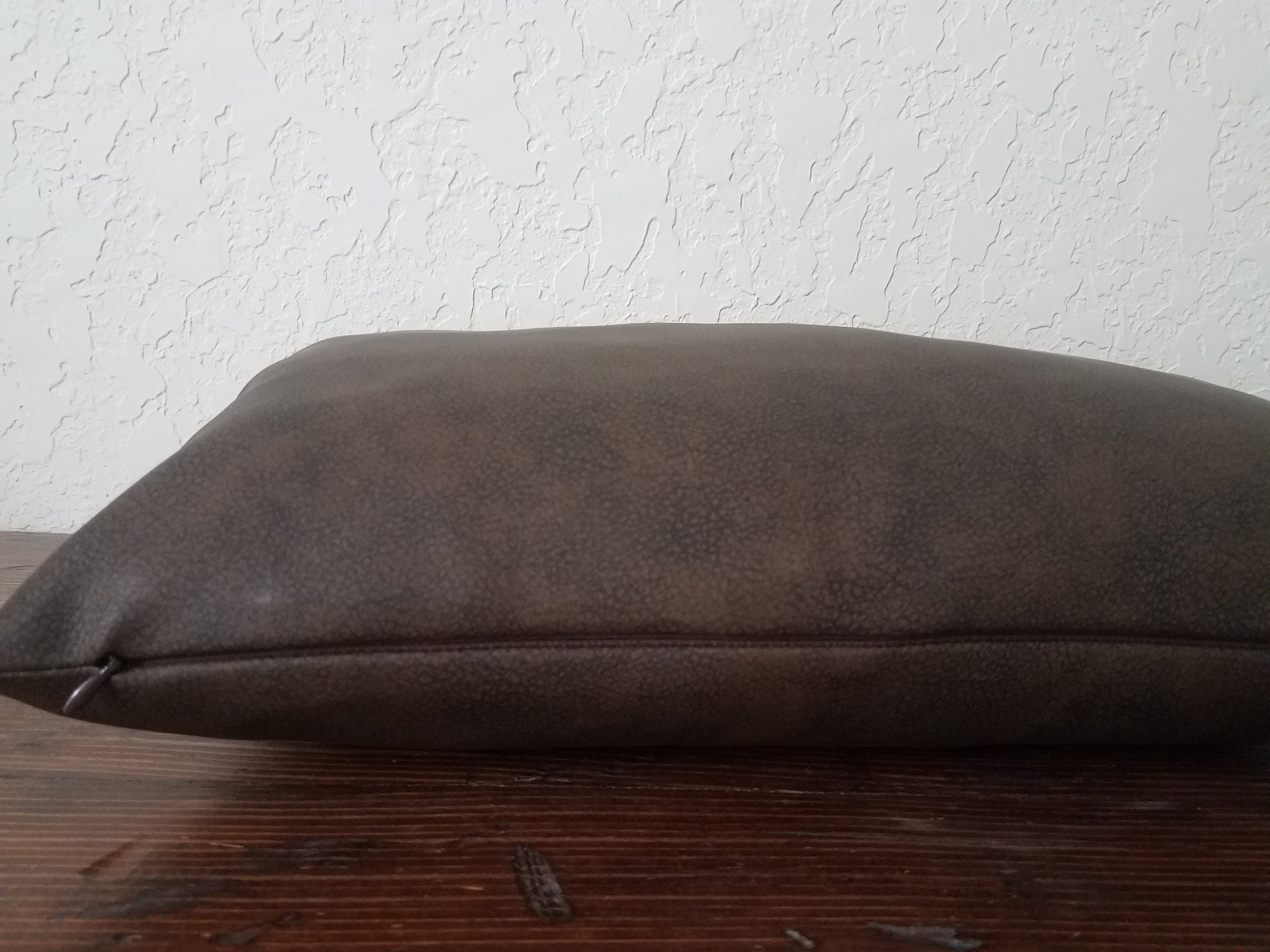 Dark Brown Vegan Leather Pillow Covers. Leather Oblong Etsy