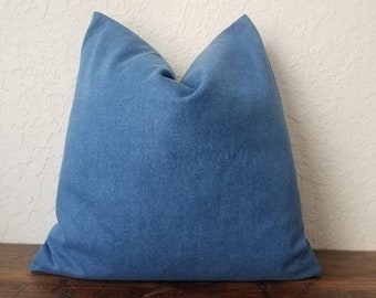 Denim Pillow Cover, Denim Cushion Cover, Blue Denim Pillow Case, American Denim Pillow,  Farmhouse Pillows, Denim Throw Pillow, Denim Decor