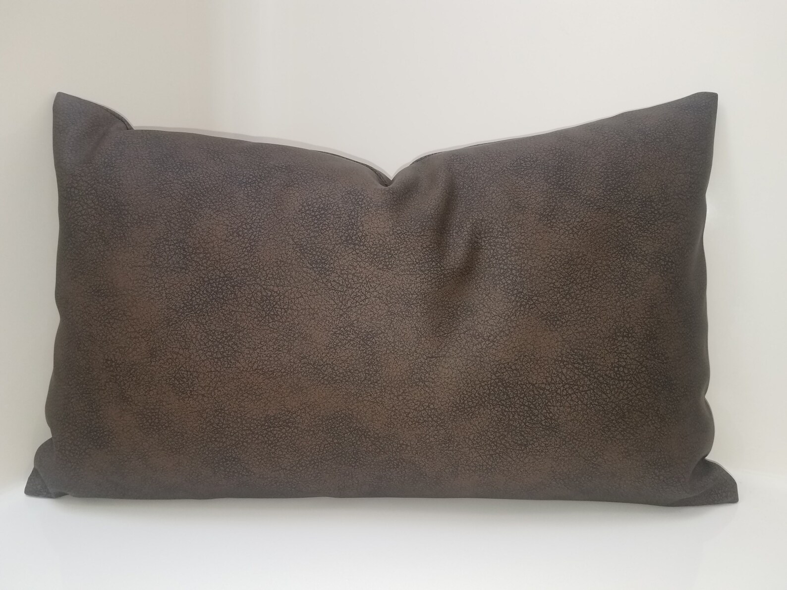 Dark Brown Vegan Leather Pillow Covers. Leather Oblong Etsy