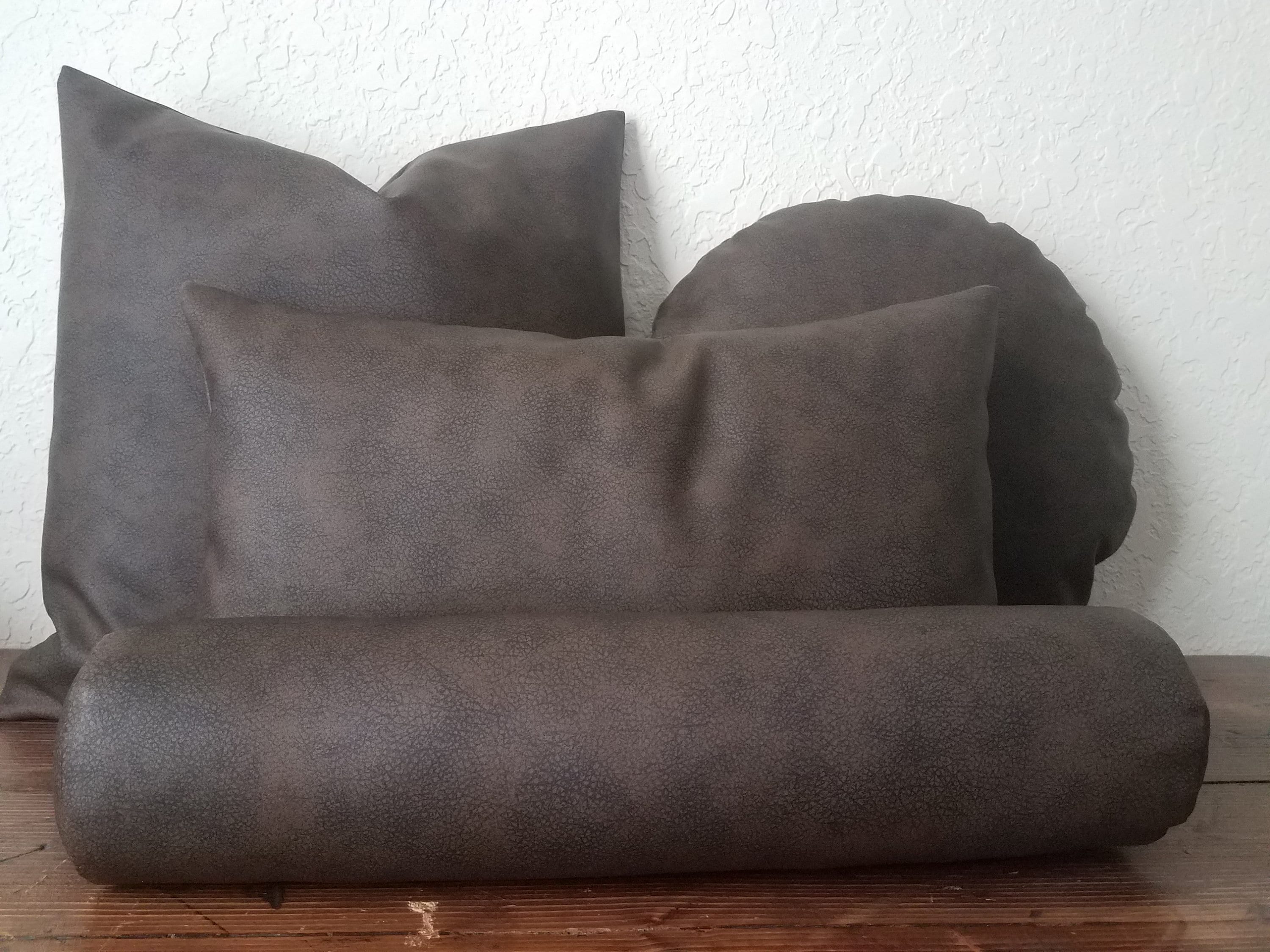 Dark Brown Vegan Leather Pillow Covers. Leather Oblong Etsy