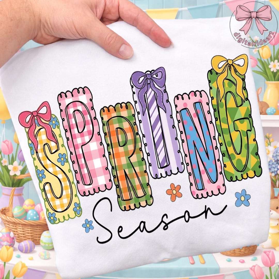 Springtime Letters Floral PNG: Spring Season Colorful Bow Letters Floral Pastel Spring ...