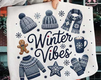 冬の雰囲気のクリップアートパック、ホリデーPNG画像（デジタルダウンロード）