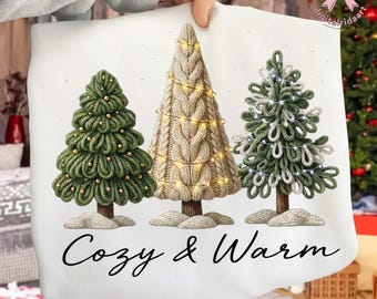 居心地の良いクリスマスツリー PNG、冬のホリデーデザイン（デジタルダウンロード）