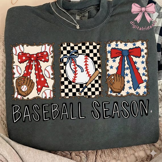 Preppy Baseball Coquette PNG, Brushstroke Game Day Baseball PNG, Cute Baseball Bow Clipart, Baseball Mama PNG, Vintage Preppy Sports