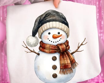 雪だるまPNG • ホリデーTシャツ＆スウェットシャツ • 冬のクリップアート • DTF印刷用のPNGをすぐにダウンロード
