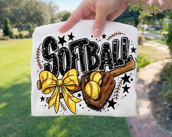 ソフトボール PNG: ソフトボール ボウ グローブ 美的 ゲーム デー スポーツ png ビンテージ ソフトボール イラスト (デジタル ダウンロード)