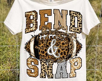 Bend & Snap PNG: Leopard Football Coquette PNG Game Day Football Fan Cheer Spirit Design (Digital Download)