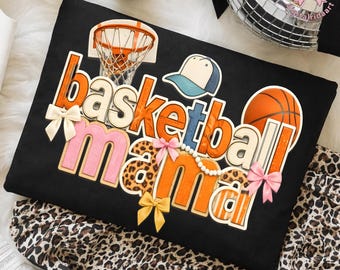 Mama Basketball PNG: Trendy Sports Letter Art Leopard Checkered Game Day Spirit png (Digital Download)