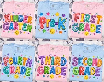 School Grade Bundle PNG: Kindergarten Pre-K First Second Third Fourth Grade png Back To School Clipart (Digital Download)