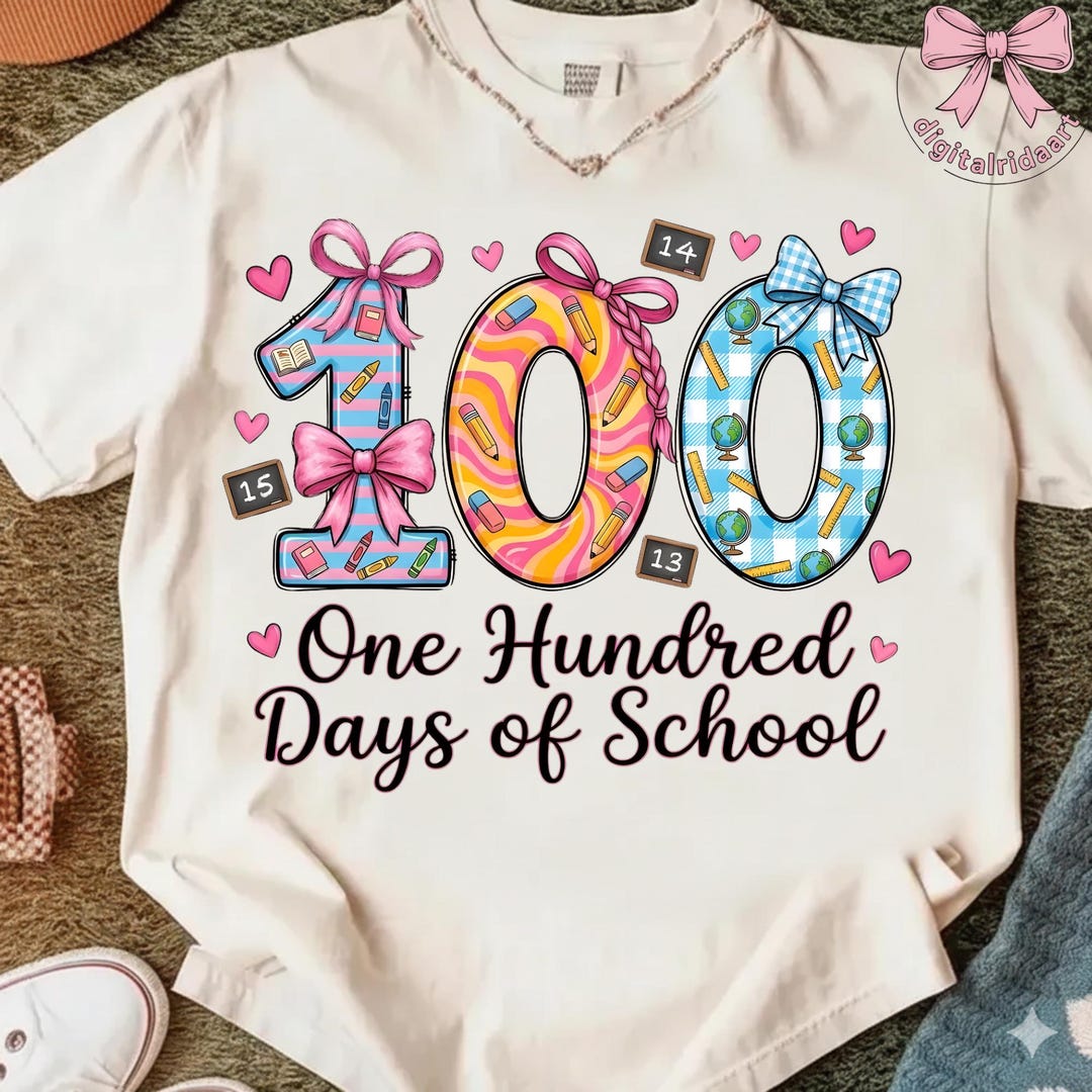 Colorful 100 Days of School Teacher PNG, 100th Day Classroom Shirt ...