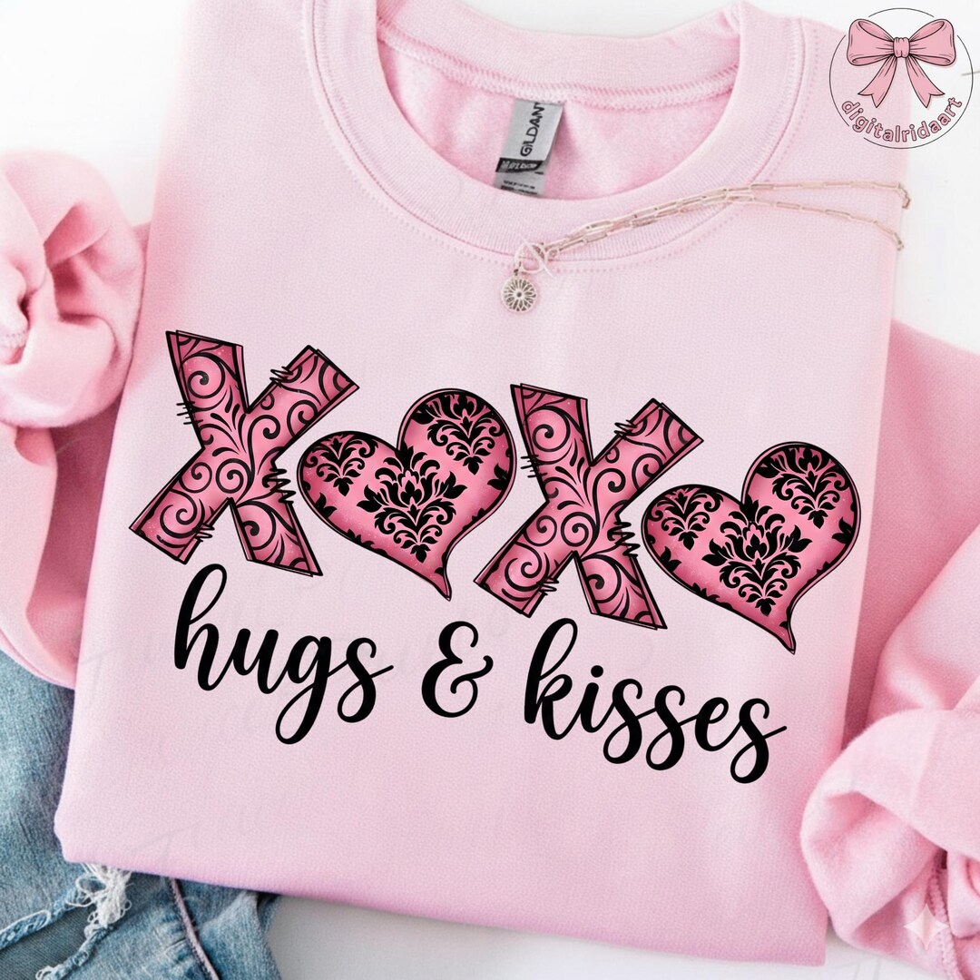 XOXO Hugs & Kisses PNG – Valentine’s Day Heart Sublimation, Love ...