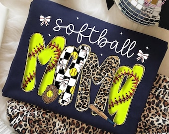 Softball PNG: Neon Leopard Checkered Sports Typography Softball Theme png Bold Game Day Art (Digital Download)