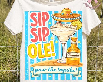 Sip Sip Ole Pour The Tequila PNG: margarita koktajl fiesta letnia impreza plażowa atmosfera png meksyk napój estetyka (pobieranie cyfrowe)