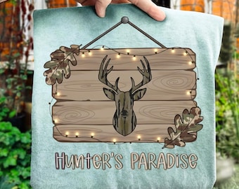 ハンターズパラダイス PNG: 素朴な鹿の看板のクリップアート 狩猟小屋 PNG ウッドランドロッジのイラスト (デジタルダウンロード)