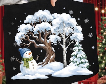 冬の雪だるま PNG • 雪の降る木のクリップアート、昇華デザイン（デジタルダウンロード）