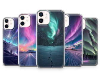 Custodia per telefono Northern Lights / Nature Vibe / Cover per iPhone: 17Pro 16 15 14 13 SE Max Pro - Samsung Galaxy S25 - Google Pixel 10 / Blu