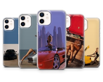 Auto Handyhülle | Sportwagen Sexy | Hülle für iPhone: 17Pro 16 15 14 13 SE Max Pro - Samsung Galaxy S25 - Google Pixel 10 | Beige
