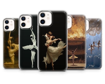 Ballett Gemälde Handyhülle | Ballerina Kunst | Hülle für iPhone: 17Pro 16 15 14 13 SE Max Pro - Samsung Galaxy S25 - Google Pixel 10 | Beige