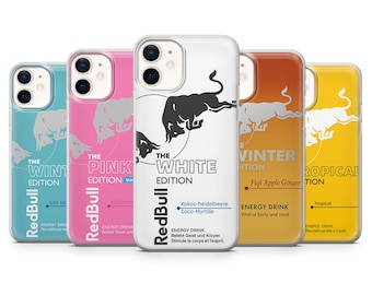 Red Bull Phone Case | Energy Drink Wings Logo | Cover for iPhone: 17Pro 16 15 14 13 SE Max Pro - Samsung Galaxy S25 - Google Pixel 10 | Red