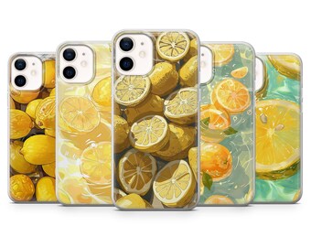 Zitronenästhetische Telefonhülle | Natur-Entenküken | Hülle für iPhone: 17Pro 16 15 14 13 SE Max Pro - Samsung Galaxy S25 - Google Pixel 10 |Gelb