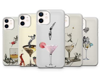 Winter Cocktails Fall | Weihnachten | Hülle für iPhone: 17Pro 16 15 14 13 SE Max Pro - Samsung Galaxy S25 - Google Pixel 10 | Beige
