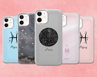 Pisces Zodiac Sign Phone Case, Horoscope Constellation Cover for iPhone, Samsung, Pixel