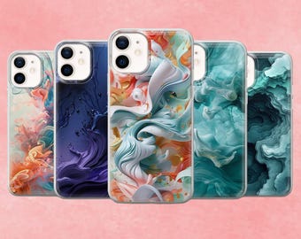 Abstract Fluid Art Phone Case, Vibrant Color Cover for iPhone and Samsung Models
