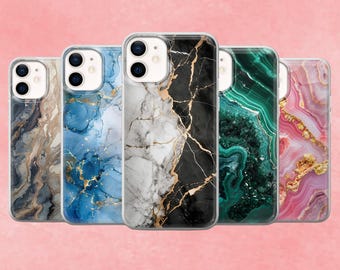 Marmorierte Stein Handyhülle, Rock Texture Cover für iPhone, Samsung, Pixel