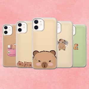 Capa para celular com estampa de capivara, capa protetora em TPU gel para iPhone, Samsung e Pixel.