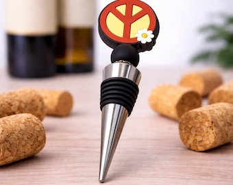 Retro Hippie Beaded Bottle Stoppers, Colorful Bar Accessory, Fun Gift for Wine Lovers, Birthday or Valentine’s Day  Housewarming