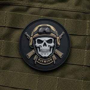 Tactical Skull PVC Patch, Military Helmet Morale Patch, 3D Rubber Badge for Tactical Backpack & Vest, Soldier Skeleton EDC Gear Gift for Him