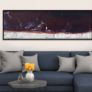 60x20 Inch Abstract Canvas Art. Abstract Canvas Painting. Large Wall ...
