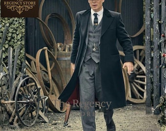 Men's 7-Piece Peaky Blinders Tweed Suit - Thomas Shelby Inspired Tweed/Wool Costume - Wedding Outfit
