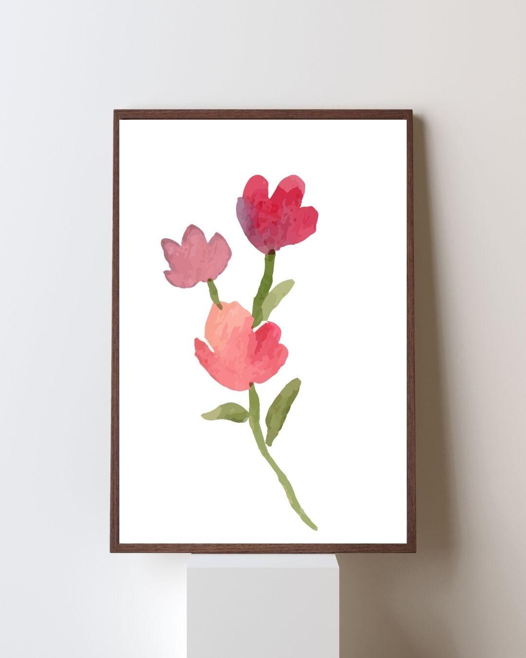 Red Poppy Watercolor Print | Botanical Floral Wall Art | Hand Painted ...