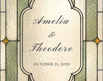 Faux Stained Glass Welcome Sign Template, Printable Wedding Welcome Sign, Editable Canva Template, DIY Pattern and Outline