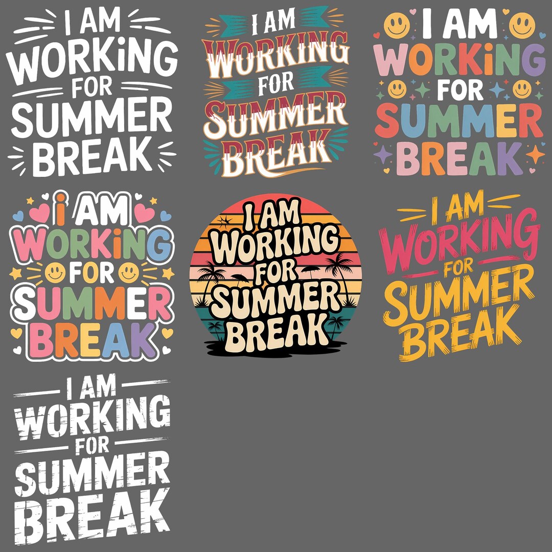 I Am Working for Summer Break PNG – Funny Teacher Relax Quote Clipart ...
