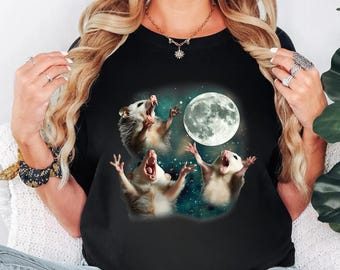 Funny Three Possum Moon Graphic Tee | Unisex Kids Shirt