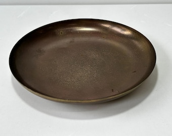Recipiente de latón vintage de los años 70 para vaciar bolsas de basura, diámetro 25 cm.