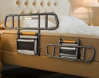 Nimood C4 Bettgitter für ältere Menschen mit Behinderung, verstellbare Höhe und Breite, klappbar