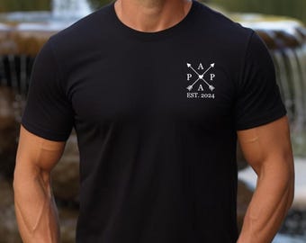 Camiseta personalizada para papá con el nombre y el año de nacimiento del niño, regalo perfecto para el Día del Padre, regalo personalizado para papá