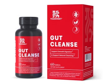 Gut Cleanse | Herbal Detox & Bloating Relief Supplement | Supports Digestion and Metabolism | TigerMeet