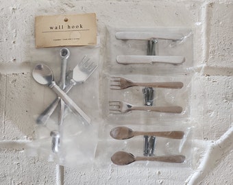 Vintage Knife Fork Spoon Drawer Pulls and Pier 1 Wall Hook NOS New Old Stock Never Used Original Package