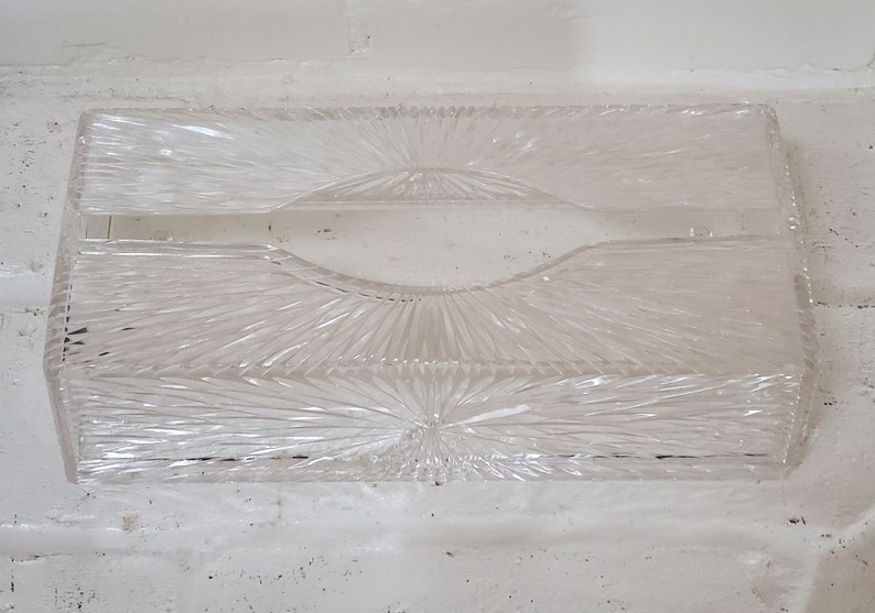 Vintage Clear Plastic Starburst Tissue Holder Kleenex Holder Etsy